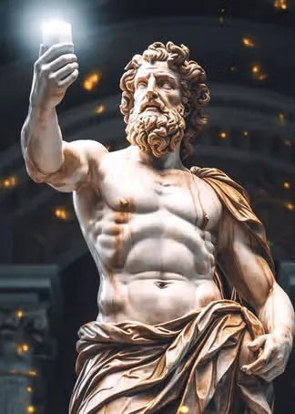 Zeus Sculpture Poster Black and White Greek God Abstract Prints Greek Mythology Canvas Painting Home Living Room Wall Decoration
