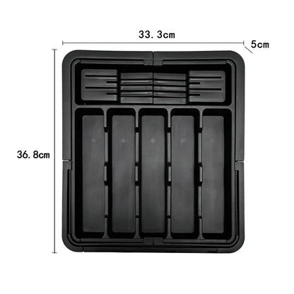 Adjustable Expandable Cutlery Drawer Organizer, Kitchen Utensil Storage Tray