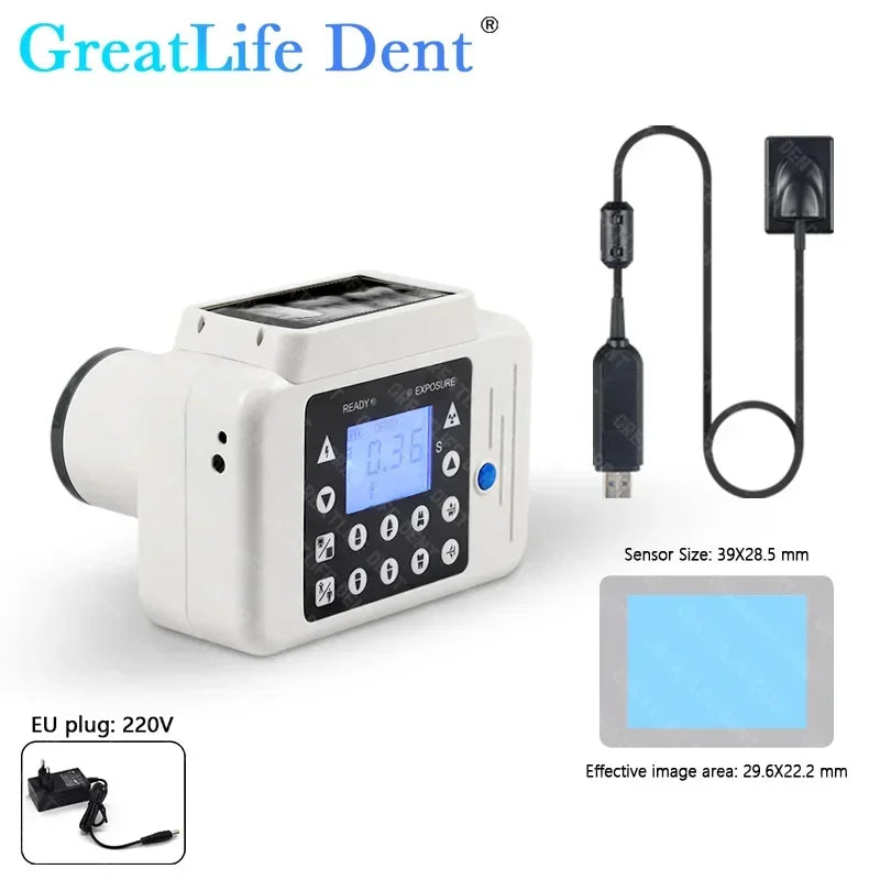 Mexico ES UK In Stock GreatLife Portable Dental X-ray Machine Veterinary Pet X Ray Unit with Built-in Dental Sensor Digital Rvg