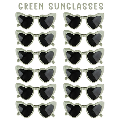12-100Pcs Wedding Sunglasses for Guests Heart Shaped Sunglasses Bachelorette Party Glasses Bridal Shower Party Favors Photo Prop