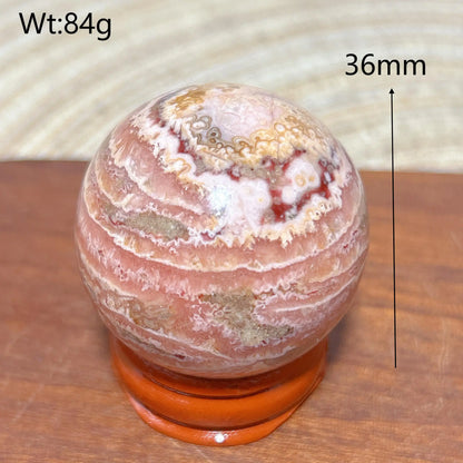 High Quality Natural Crystals Argentina Rhodochrosite Druzy Sphere Healing Gemstones Home Decorations Room Decor Jewelry Gift