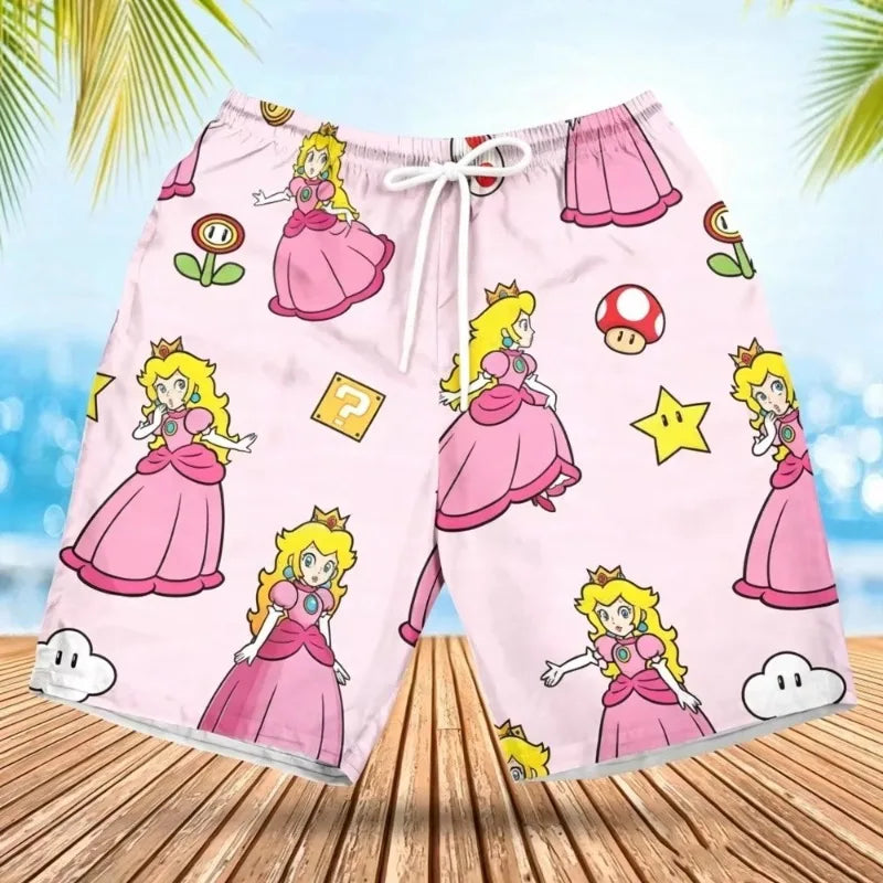 2026 Summer Men's Women's Quick-Drying Beach Shorts Luigi Yoshi Printed Shorts for Beach Swimming Pools Gyms and Outdoor Sport