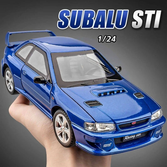 Simulation 1/24 Scale Subaru STI Alloy Car Model Decorative Toy Vehicle Birthday Gift Collection Miniature Voiture Ornament