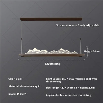 Modern Simple Living Room Light Study Light Tea Room Bar Zen Landscape Chandelier