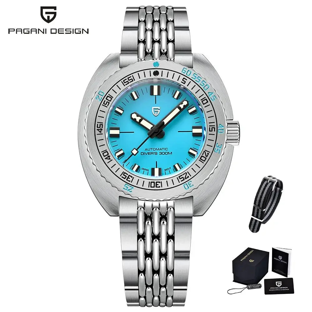 PAGANI DESIGN New Men's Automatic Mechanical Divers Watches 8215 Sapphire Stainless Steel 300m Waterproof AR Watch for Men