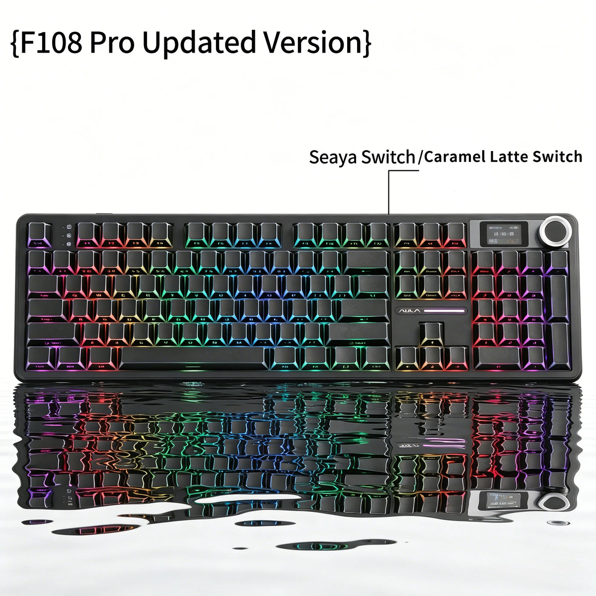 AULA F108 PRO Mechanical Keyboard Custom 100% Layout RGB Backlight Wireless Bluetooth Hifi Switch Gaming Keyboard
