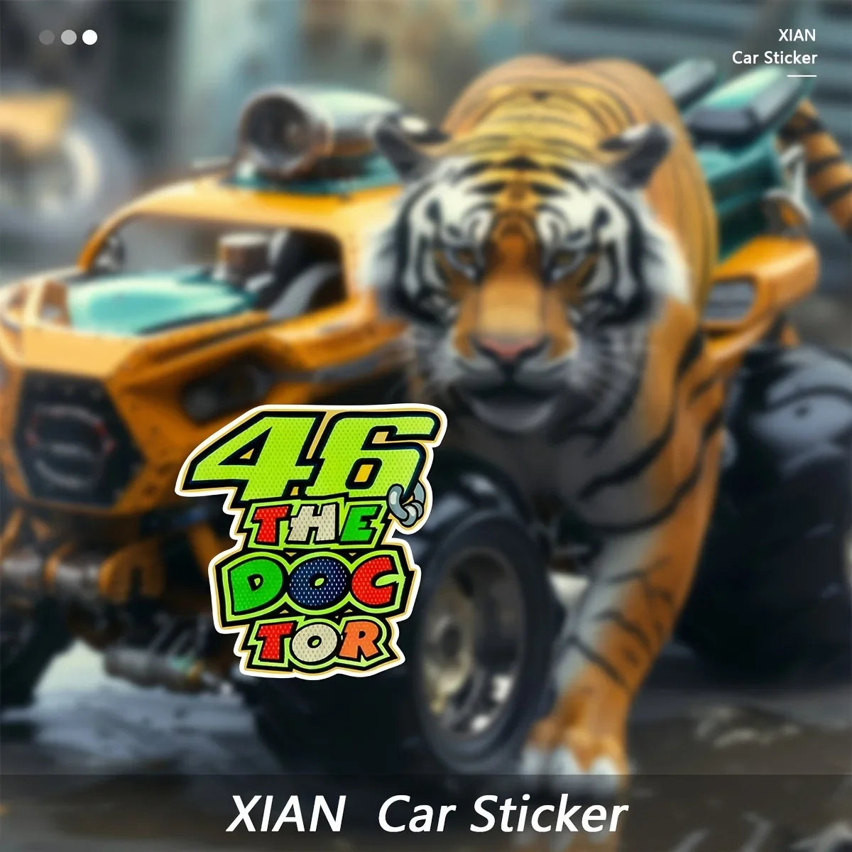 1PC Number 46 Racing Car Sticker Waterproof UV Resistant Matte Vinyl Decal for Auto Motorcycle Body Bumper Decor