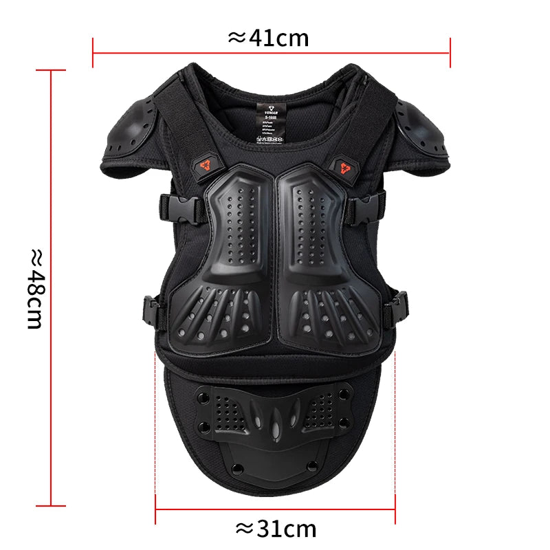 Kids Motorcycle Riding Body Armor/Elbow Knee Protector Children Motocross Back Vest Chest Off-Road Moto Cycling Protective Gear