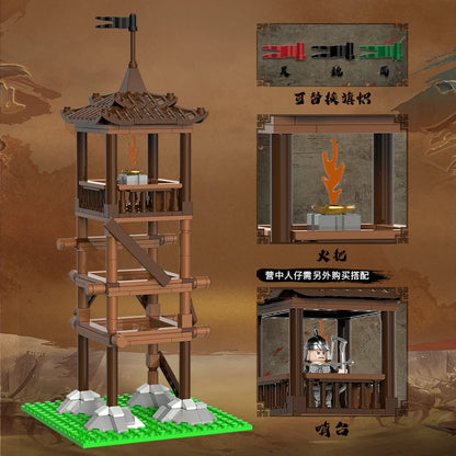 DECOOL Three Kingdoms Camp Watchtower Building Blocks Ancient Main City Ancient Warships Military Bricks Toys For Boys Kid Gifts