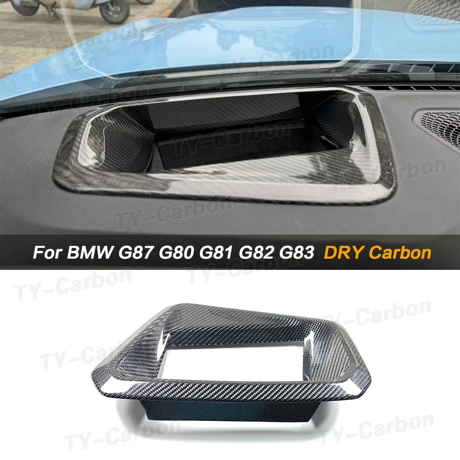 Real Dry Carbon Fiber Car Head Up Protective Frame For BMW G80 G81 G82 G83 G87 M2 M3 M4 2021+ Car HUD Protective Cover Bodykit