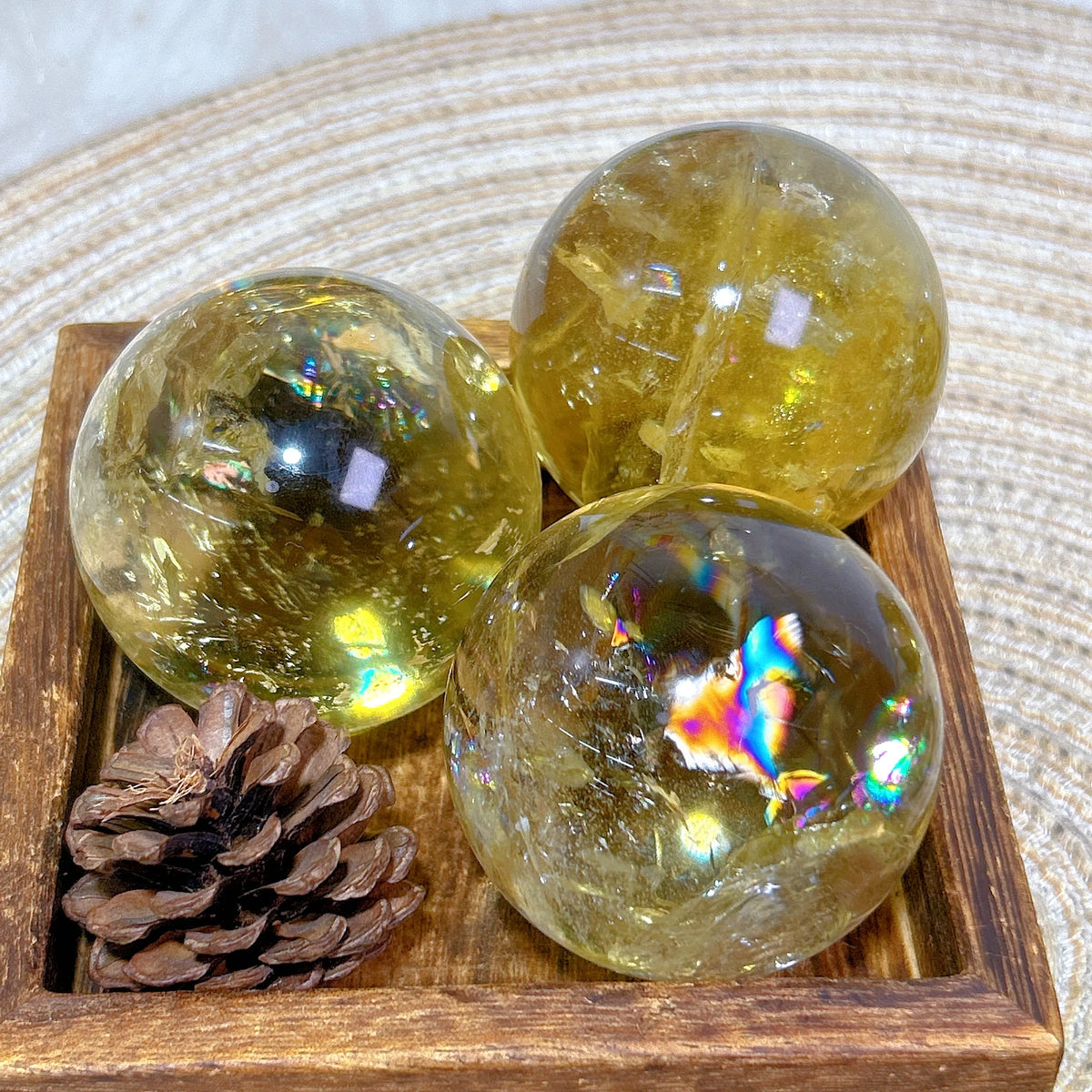 Healing Natural Crystal Brazil Smokey Citrine Quartz Sphere Rainbow Polished Ball High Quality Precious Home Decoration Gift