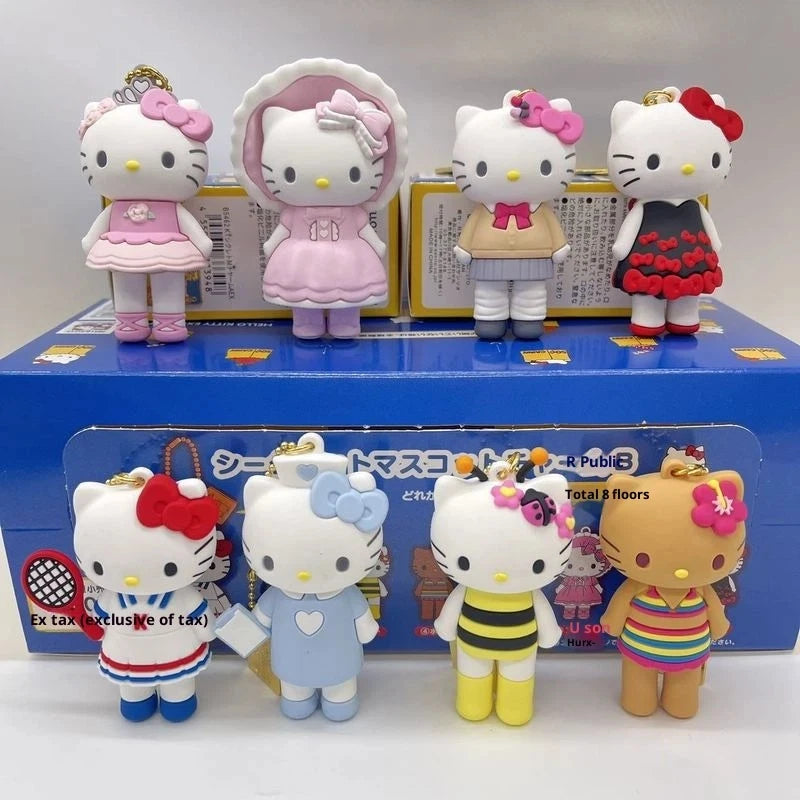 New 50th Anniversary Limited Edition Kt Cat Cute Backpack Pendant Blind Box Kawaii Pvc Action Figure Keychain Toys Surprise Gift