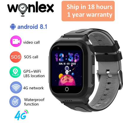 Wonlex Kids Smart Watch 4G GPS WIFI Location Tracker SOS Video Call KT24S Children's Smartwatch IP67 Waterproof Smart Baby Watch