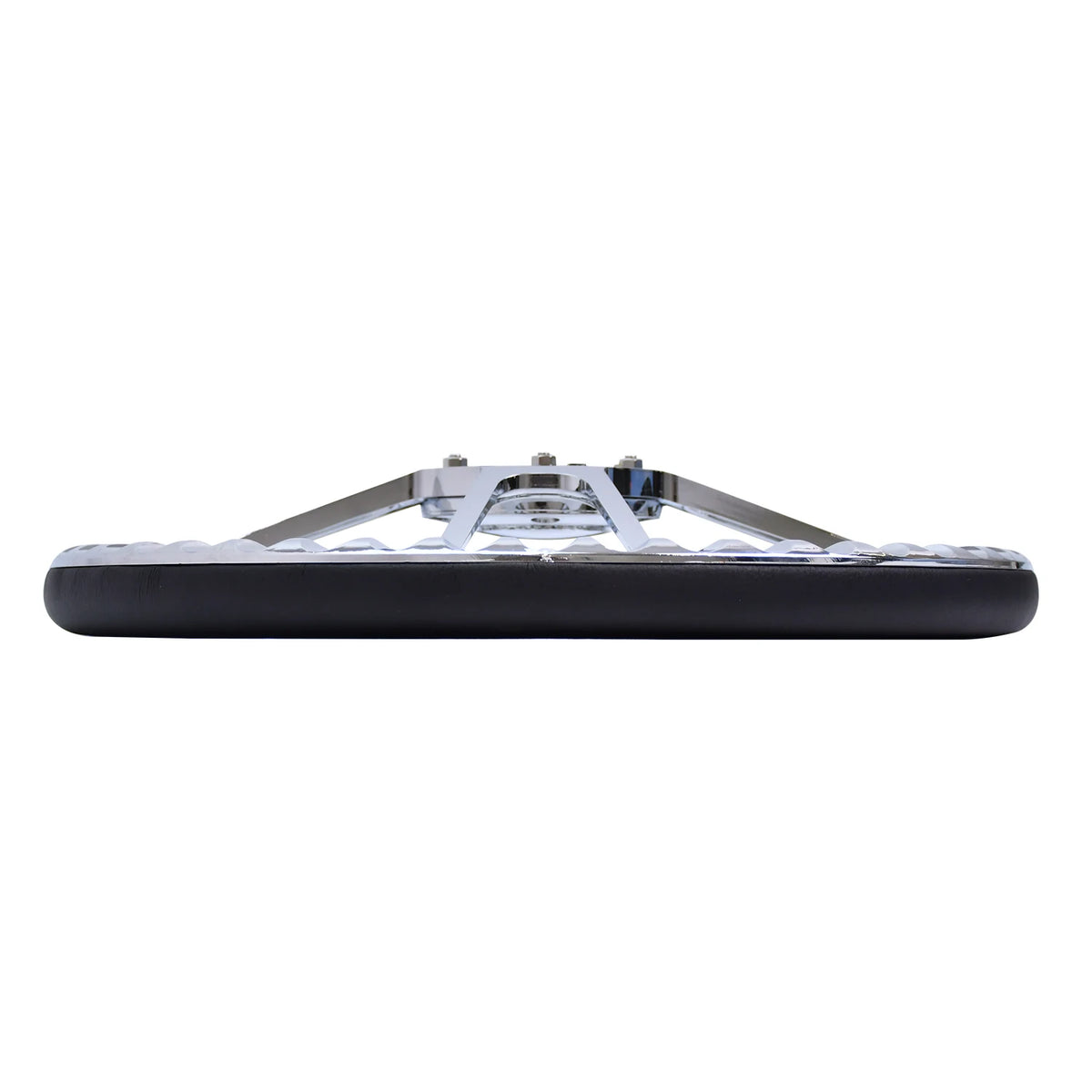 Universal 14 Inch 350mm Classic Retro Microfiber Leather Steering Wheel Black Chrome Plated Three Spoke Bracket 7mm Thick