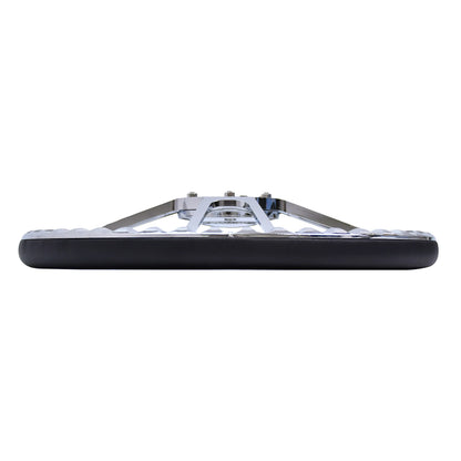 Universal 14 Inch 350mm Classic Retro Microfiber Leather Steering Wheel Black Chrome Plated Three Spoke Bracket 7mm Thick