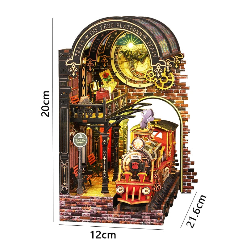 Magical DIY Book Nook Kits Miniature Doll House With LED Light 3D Puzzles Building Wooden Bookshelf Bookend Toy For Adults Gifts
