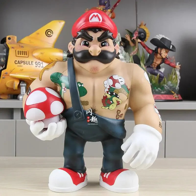 Muscle Mario Luigi Trendy Play GK Handheld Ornament Social Person Design Game Handheld Model Ornament Surrounding