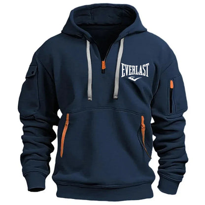 2026 Latest Men's Printed Hoodie Casual Retro Sports Pullover Harajuku Zipper Long Sleeved Multi Pocket Casual Loose Jacket