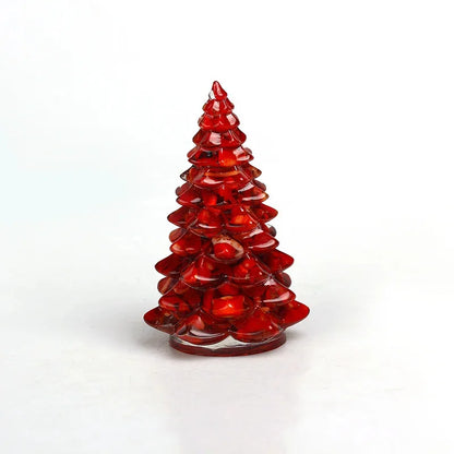 Christmas Tree Mini Resin Ornament, Glitter Artificial Tabletop Decor, Fake Pine Table Centerpiece, Holiday Party Desktop Gift