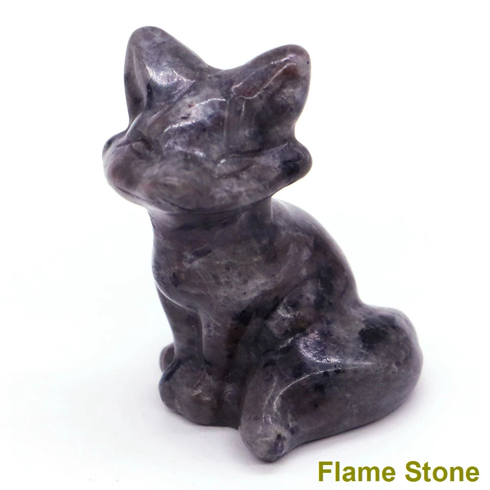 Wholesale Lots 1.5" Fox Statue Natural Stone Crystal Reiki Healing Quartz Gemstone Animal Figurine Crafts Home Decor Gifts
