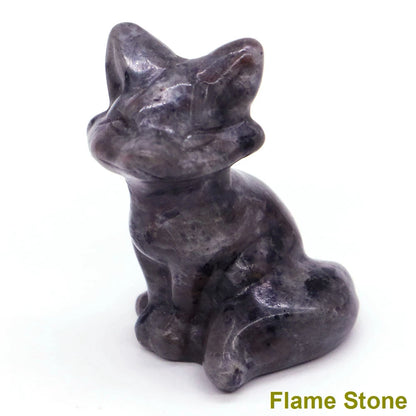 Wholesale Lots 1.5" Fox Statue Natural Stone Crystal Reiki Healing Quartz Gemstone Animal Figurine Crafts Home Decor Gifts