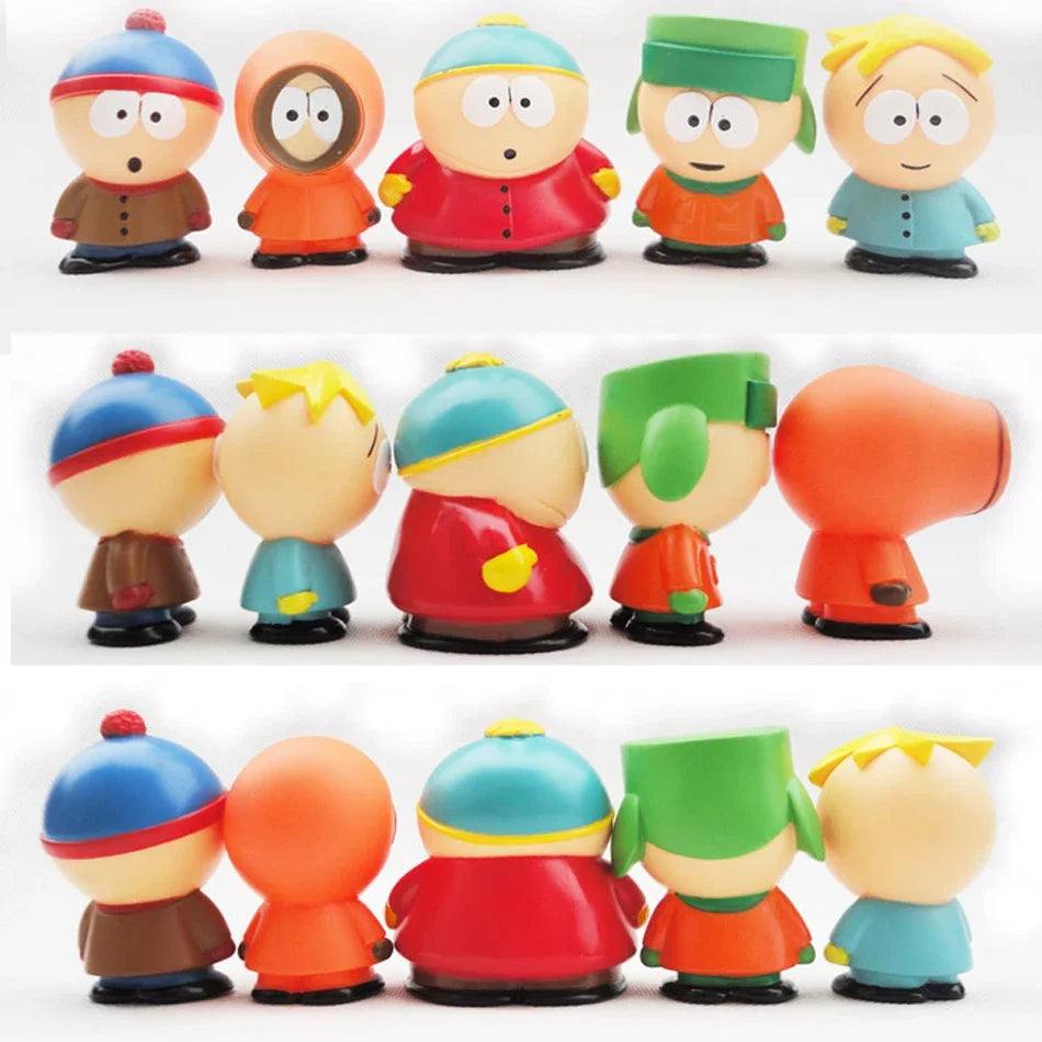 5PCS Set Southern Park Action Figure Toy Stan Eric Creative Austral Park Doll Gift for Kids Home Decoration Moldel