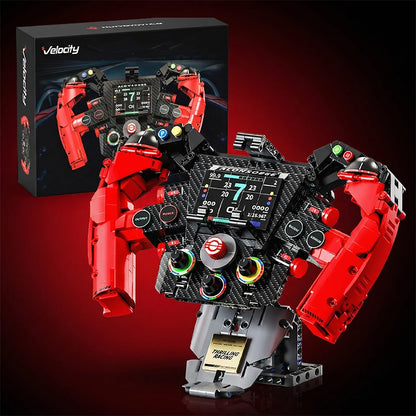 971Pcs Formula Racing Vehicle Steering Wheel MOC Blocks Super Car Model Building Toys Gifts for Adult Technical Bricks Sets