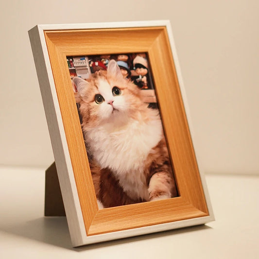 Custom Photo Wooden Picture Frame For Walls 6 inches  Simple Vintage Photo Frame Stand For Pictures Commemorative Gift