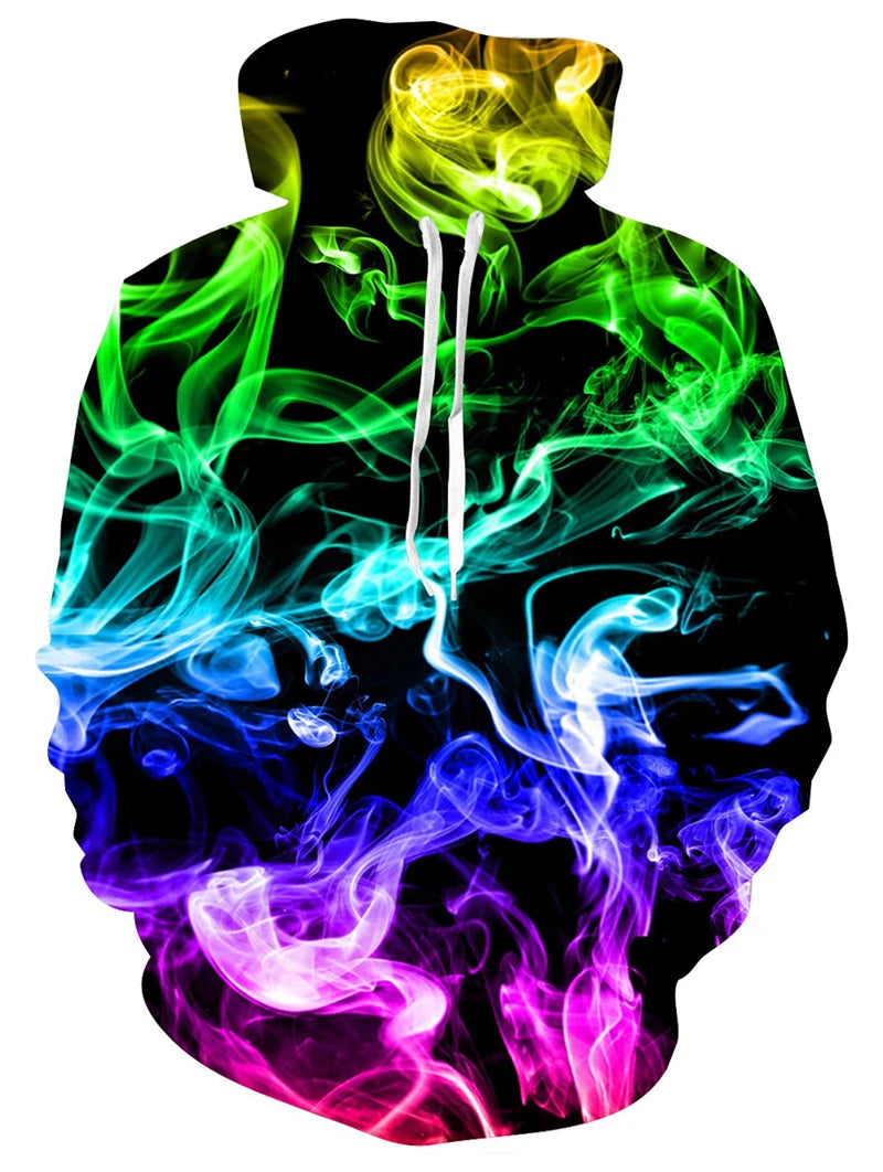 New Printed Unisex Hoodies Novelty Print 3D Patternv Hooded Pullover Sweatshirt With Pocket Hoodie Streetwear Loose Comfortable