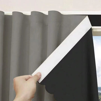 1pc  High Cost-Effective White 100% Blackout Curtains, No-Drill Self-Adhesive, Cozy Decor for Bedroom Kitchen