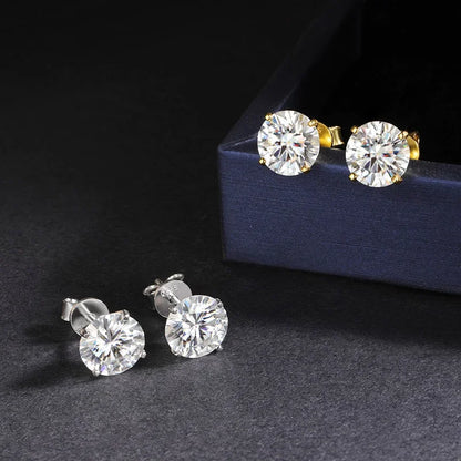 EWYA Luxury 0.4-4CT D Color Moissanite Screw Earrings For Women Party Fine Jewelry 4 Prong S925 Sterling Silver Diamond Earring