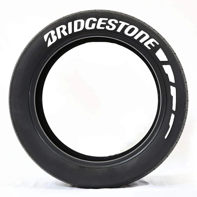 Rubber Tire Letter Stickers 3D Waterproof Wheels Permanent Car Sticker With Glue DIY Stylish Tire Decal For Auto and Motorcycle