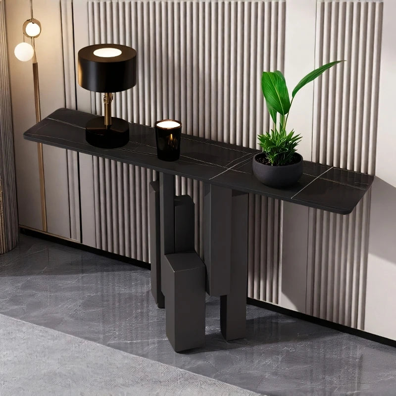 Black Legs Entrance Table Art Design Auxliar Creative Corner Table Narrow Modern Mesas Auxiliar Furniture Living Room