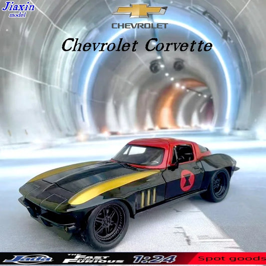 JADA 1:24 Chevrolet Corvette Don Master Simulation alloy car model Classic Fast & Furious 8 alloy car model decoration