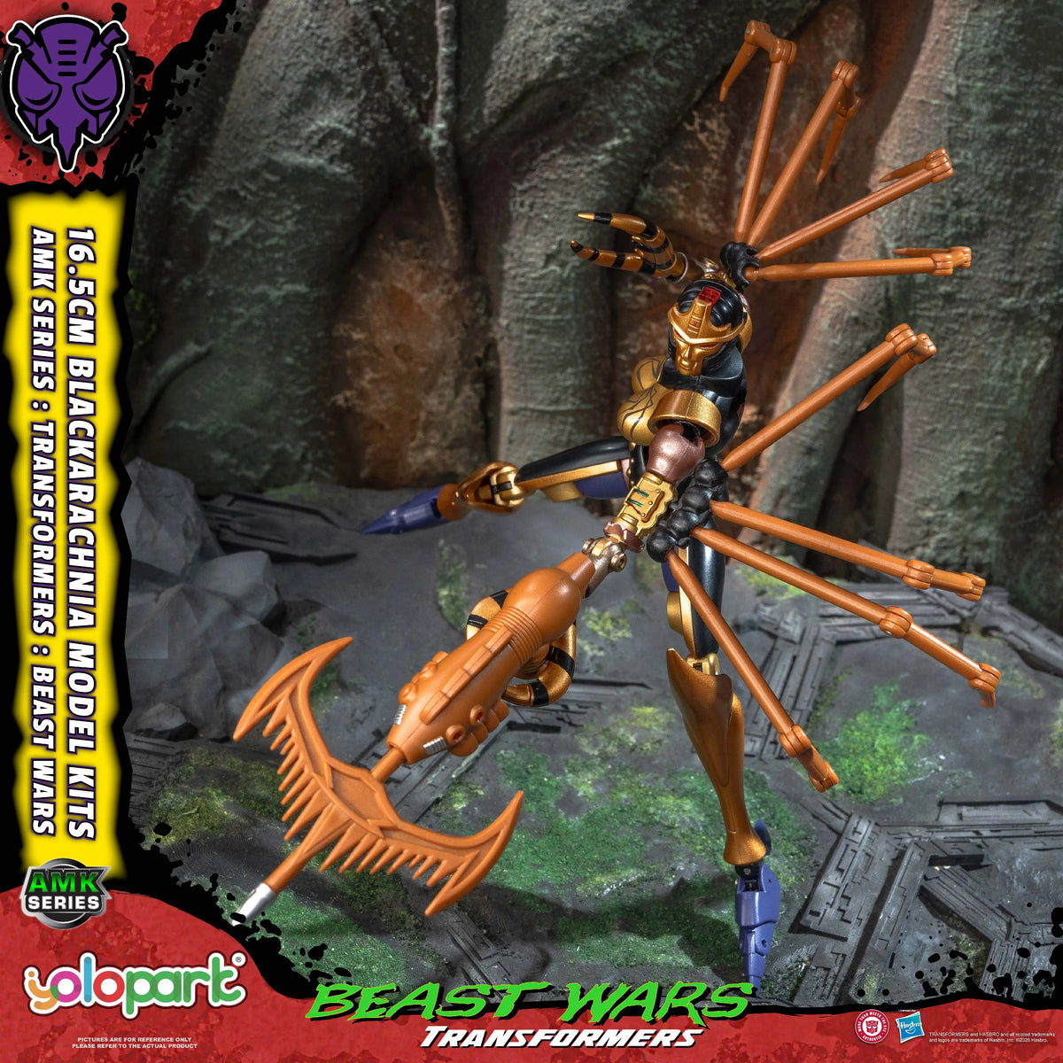 YOLOPARK Transformers AMK Series 16.5cm BEAST WARS Blackarachnia Predacons Model Toy
