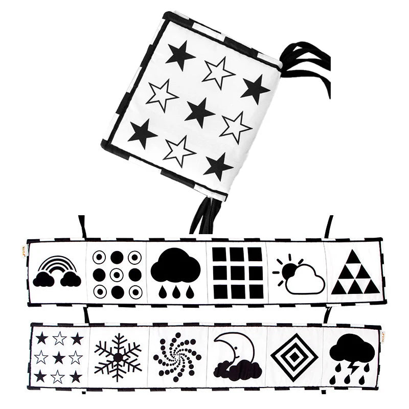Soft Baby Books 3D Touch Feel High Contrast Cloth Book Sensory Early Learning Stroller Toys for Infant Toddler Gifts 0-12 Months