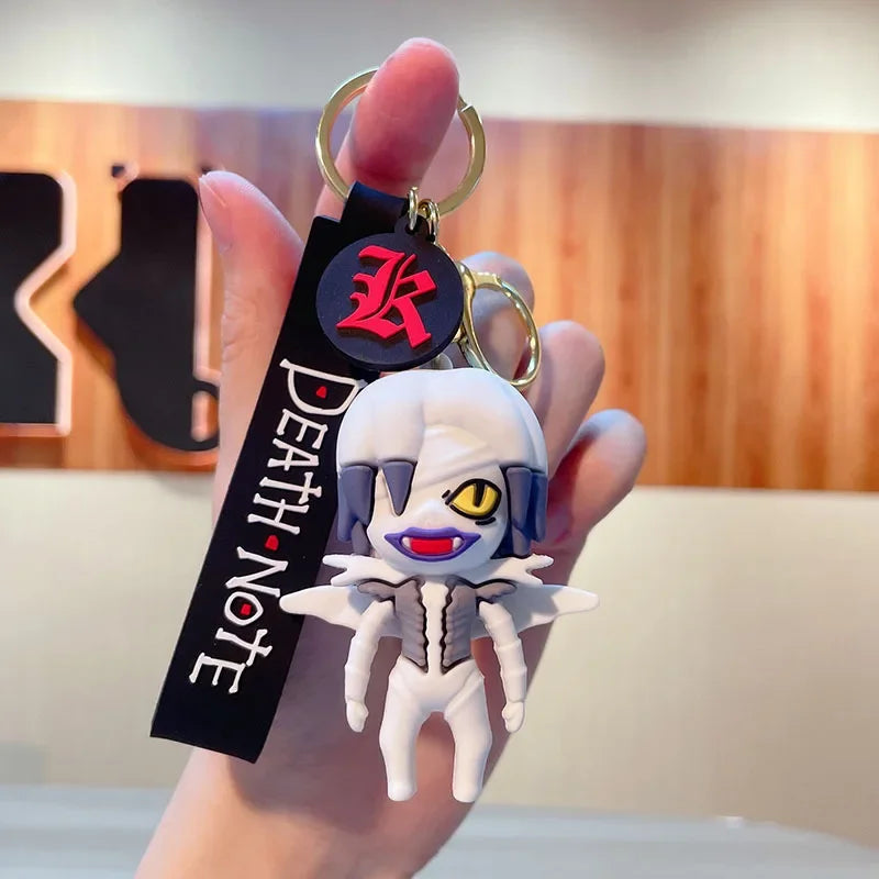 Death Note Keychain Anime L Ryuuku Ryuk Key Rings 3D Doll Figure Key Buckles Props Bag Accessories Friends Gift