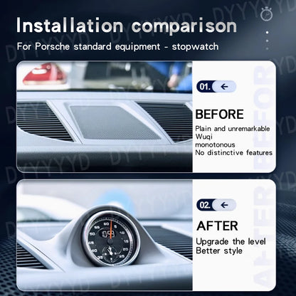 For Porsche Macan 95B 2014-2023 Stopwatch Compass Chrono Clock Watch Instrument Panel Cover Car Interior Dashboard Accessories
