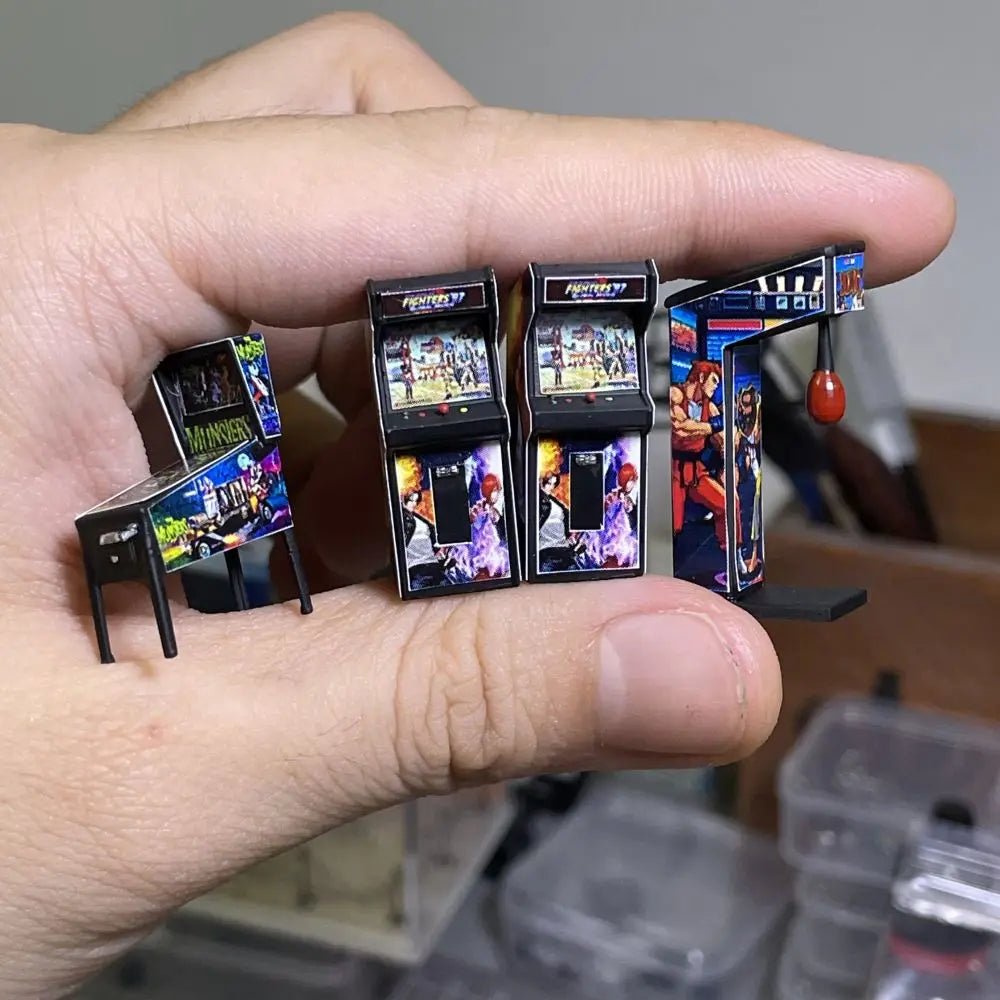 1:64 scale Arcade Pinball Machine Miniature Model Garage Modification Store Decoration Scene  Auto Repair Shop Figure Accessorie