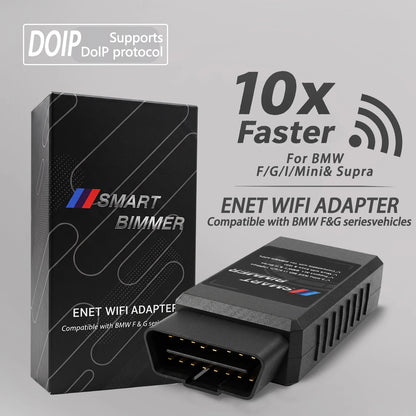 Enet Wifi Adapter for BMW F/G/I Series Mini Toyota Supra A90-Wireless OBD2 Diagnostic Cable for BimmerCode BootMod3 XDelete MHD