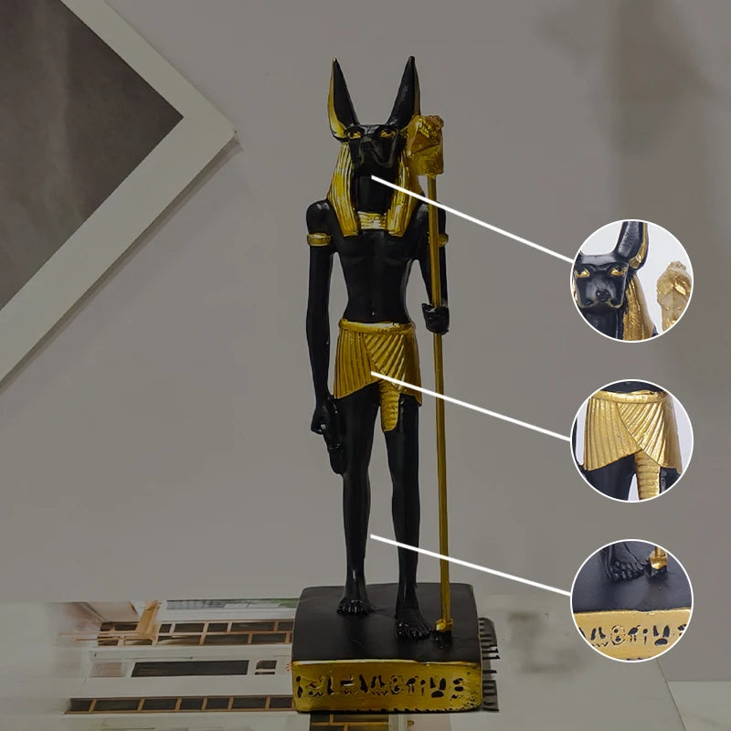 Egyptian Mythology Anubis Statue Resin Craft for Home Decoration in Bedroom, Living Room, and Study