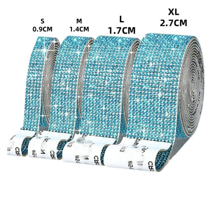 1 Yard Self Adhesive Crystal Rhinestone Sticker Diamond Ribbon DIY Sticker Rhinestones Arts Crafts Tape Car Phone Decoration