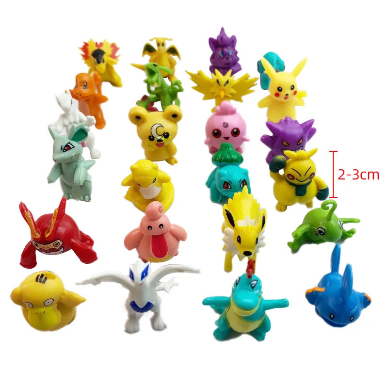 144 style Pokemon Figure with Storage Bag Monster elf ball Set Toy Pikachu Anime Action Mini Small Pokeball Child birthday Gift