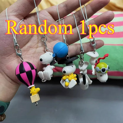 Anime Snoopy Action Figures Rock Party Flying Chapter Blind Box Toy Balloon Pendant Collection Decoration  Gifts