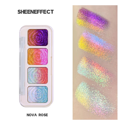 SHEEN EFFECT Cosmetics Multi-Chrome Chameleon Shift Eyeshadow Palette - Sheen Effect, Duochrome Metallic Glitter, Assorted Plast