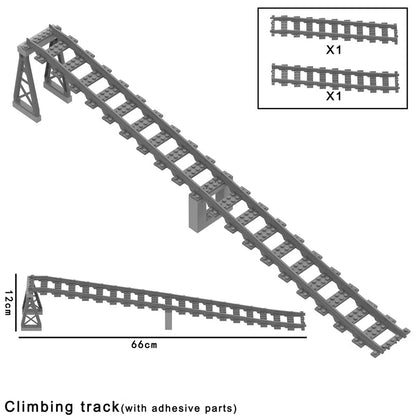 MOC City Bricks Train Flexible Construction Parts Railway Curve Track Building Blocks Model Accessories Compatible with 53401