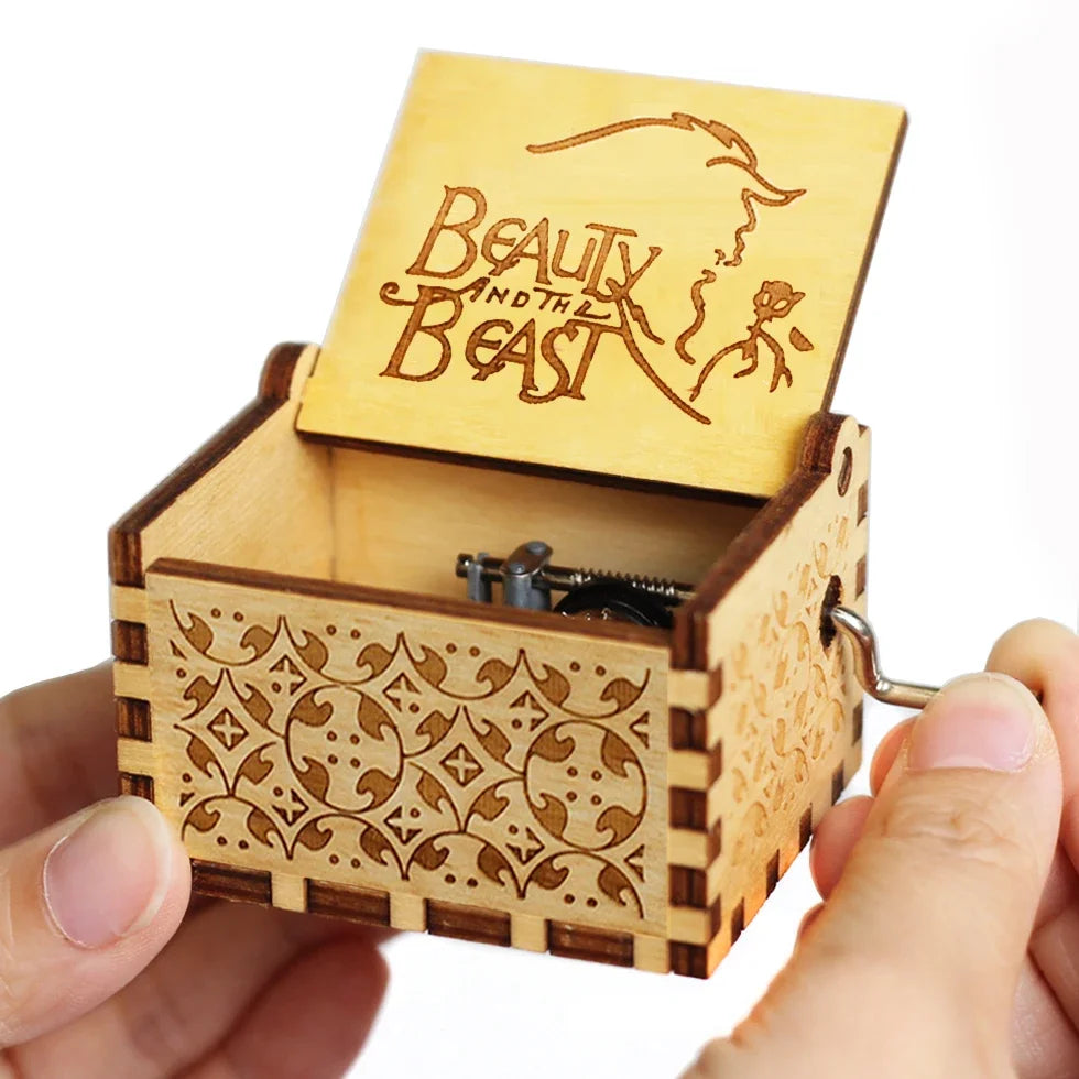 Wooden Anime Figure Music Box Pirates of the Carib Davy Jones Jack Sparrow Creative Birthday Christmas Day Gift