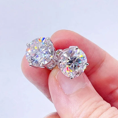 Premium 0.5-3ct Moissanite Diamond Stud Earrings for Women Original 925 Sterling Silver Screw Back Women Moissanite Earring