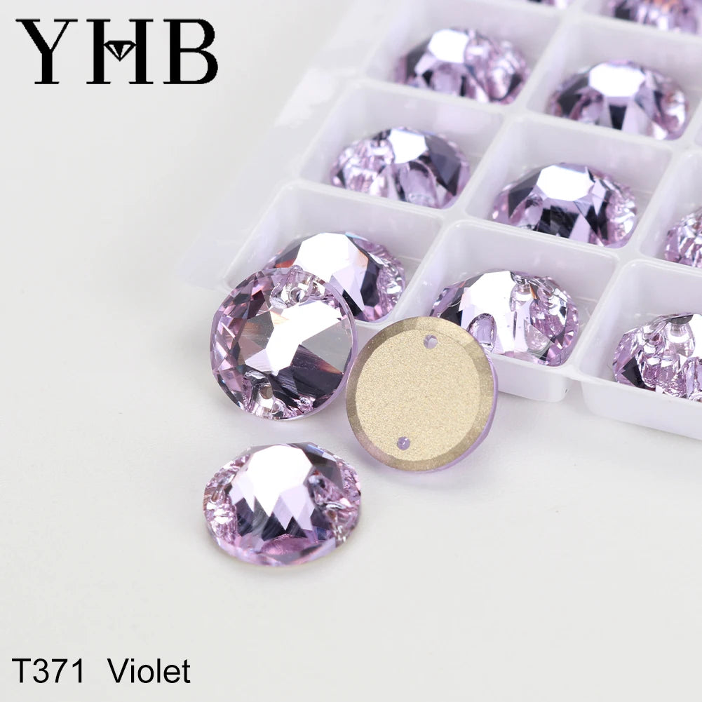 YHB Top Quality XIRIUS Glass Crystal AB Moonlight Sewing Stones Flatback Sew on Rhinestones For Garment Clothes Bags