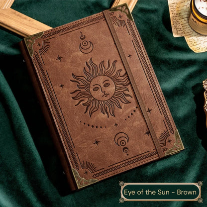 Notebook Vintage Leather Tree of Life Notebook, Thick Spell Book Planner for Student, Magic Study Notebook with Refillable Paper